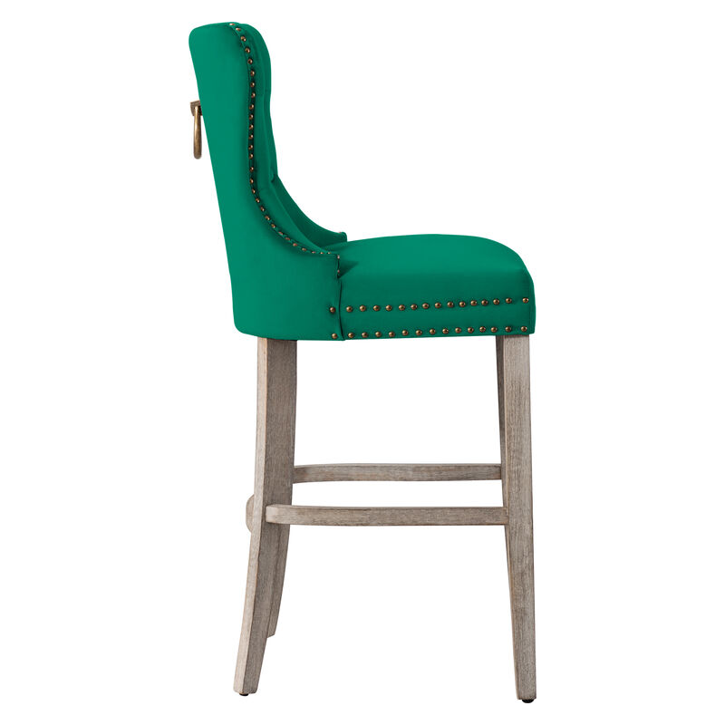 WestinTrends 29" Tufted Velvet Bar Stool