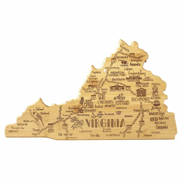 Destination Virginia Cutting Board, 16-1/2" x 9-1/2"