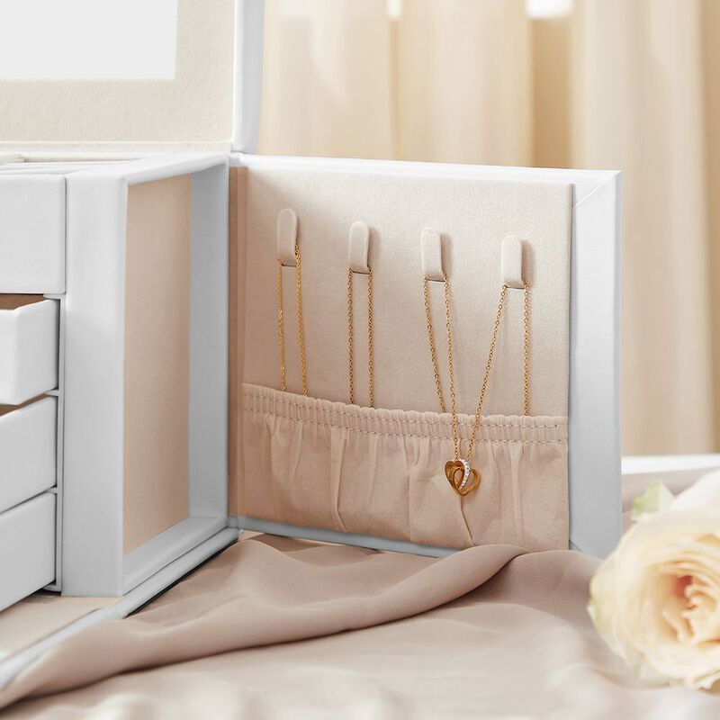 BreeBe White Jewelry Organizer Box with Lock