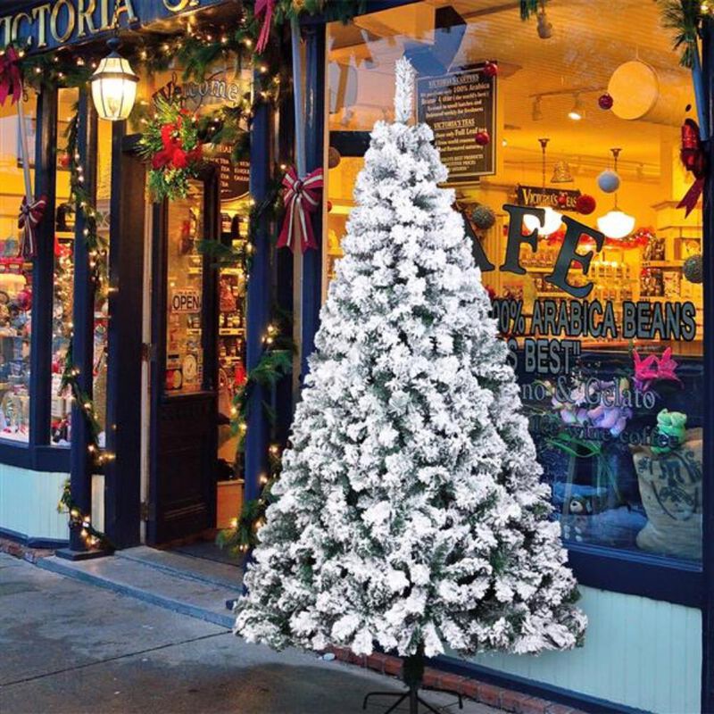 Snow-Flocked Christmas Tree 750 Branches Automatic Pop-Up Tree for Easy & Festive Holiday Décor