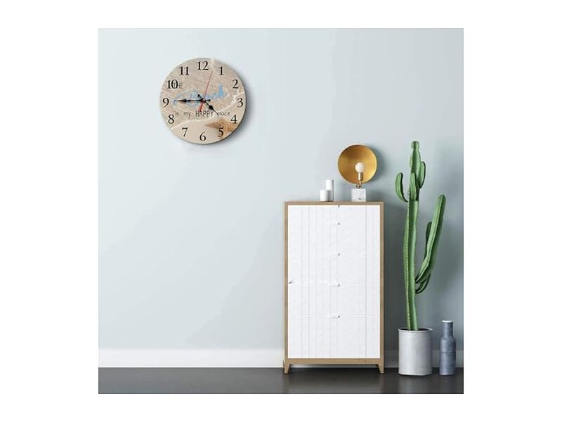Summer Beach Happy Place Wall Clock 10 Inch Silent Non Ticking Battery Operated image number 2