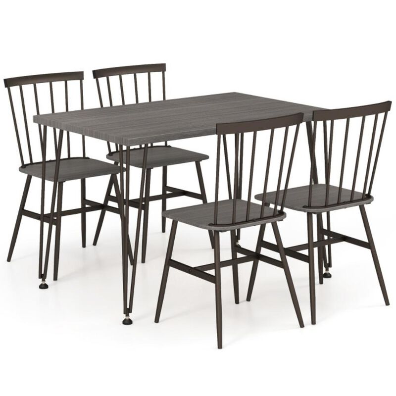 5-Piece Dining Table Set for 4 with 360&deg; Swivel Feet for Small Place