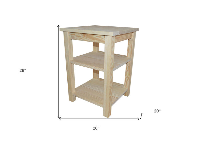 Contemporary Solid Wood Nightstand &ndash; Functional Bedroom Storage