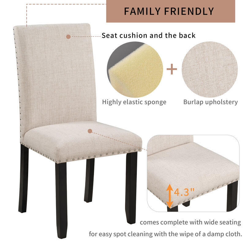 Streamdale Marble Dining Set with 4 Cushioned Chairs