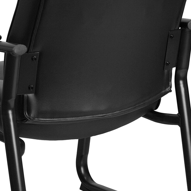 Flash Furniture HERCULES Series Big & Tall 500 lb. Rated Black LeatherSoft Executive Side Reception Chair with Sled Base