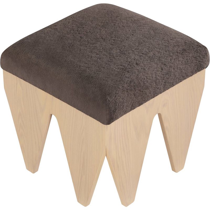 Meridian Furniture Altair Brown Velour Fur Fabric Bench