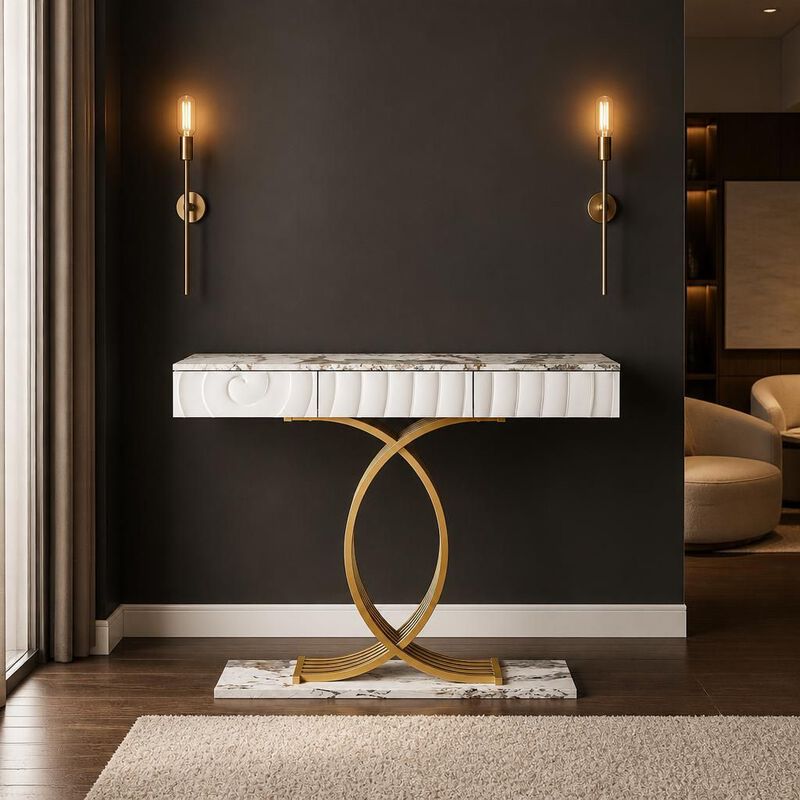 Modern Narrow Entryway Console Table image number 2