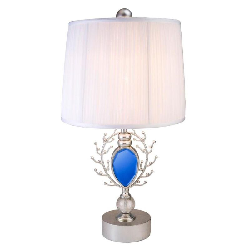 Hivvago Dazzling Faux Turquoise Pendent Silver Table Lamp