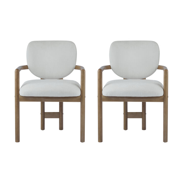 Merax Rubber Wood Dining Chairs Arm Chairs 2 Pieces