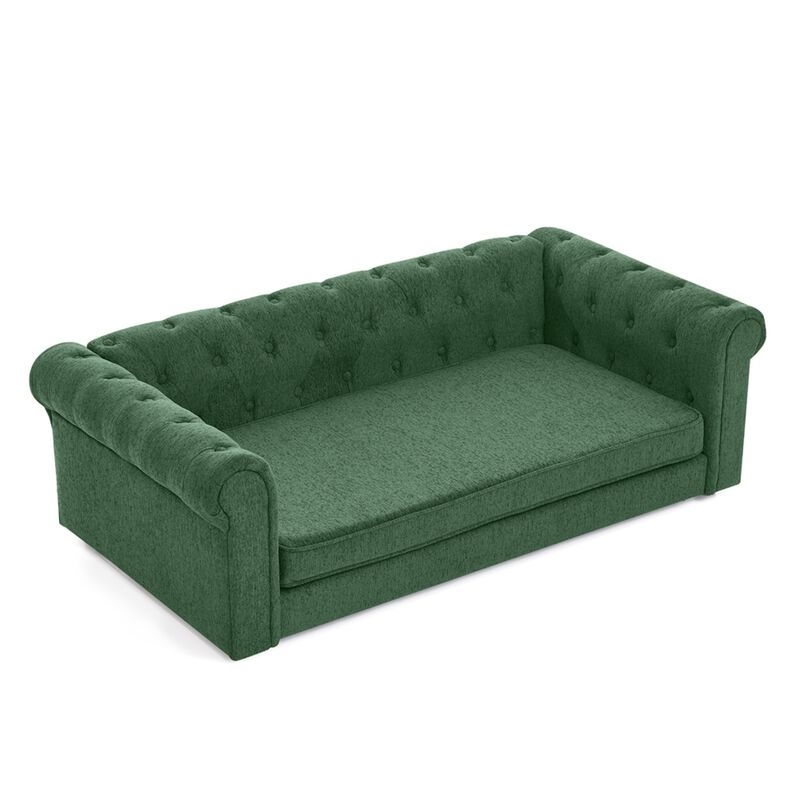 Elevated Dog Sofa Bed, 55 Inch Durable Linen Fabric Pet Couch for Big and Oversized Dogs image number 7