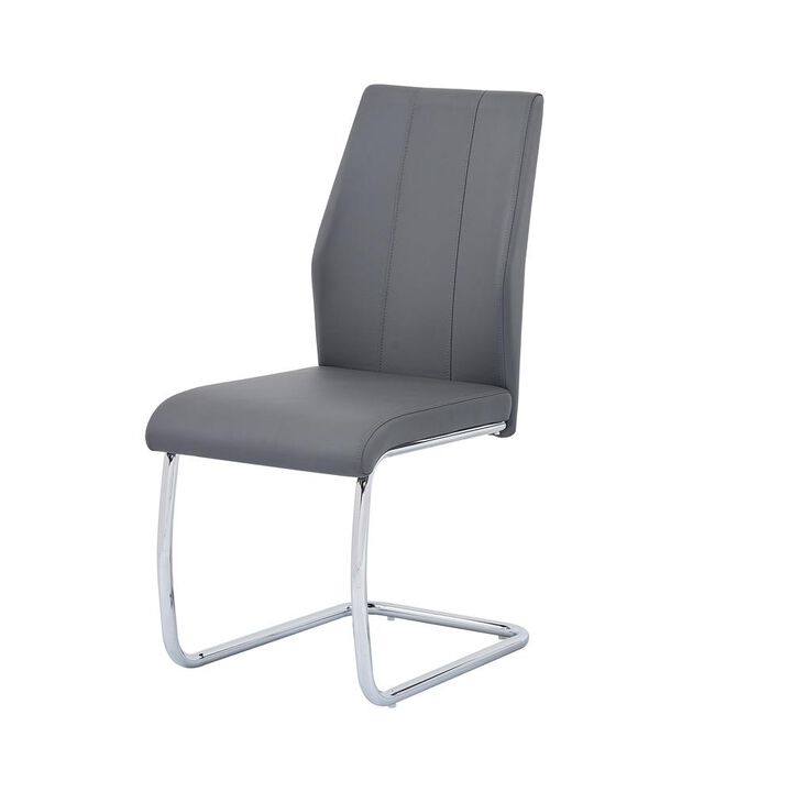 Best Master Furniture Gudmund 2-piece Modern Dining Chairs in Gray Faux Leather
