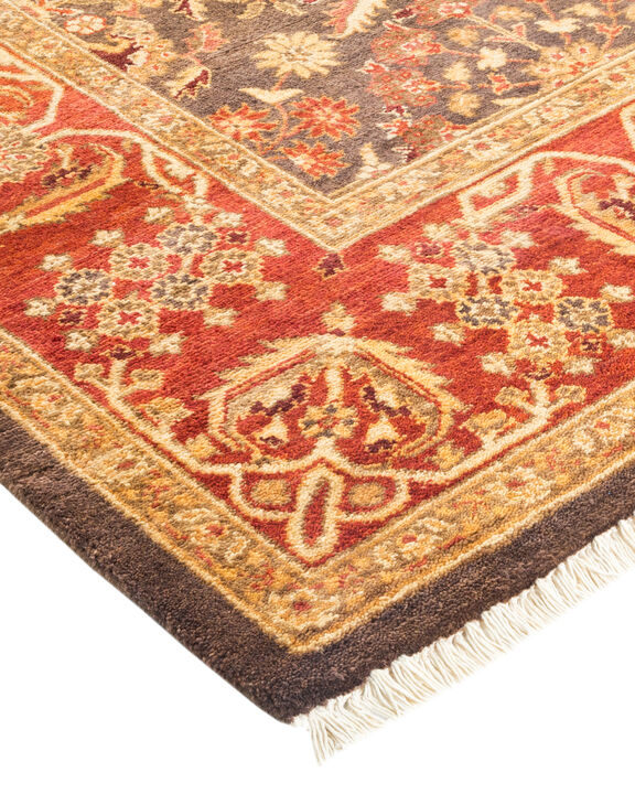 Eclectic, One-of-a-Kind Hand-Knotted Area Rug  - Brown, 6' 1" x 9' 6"