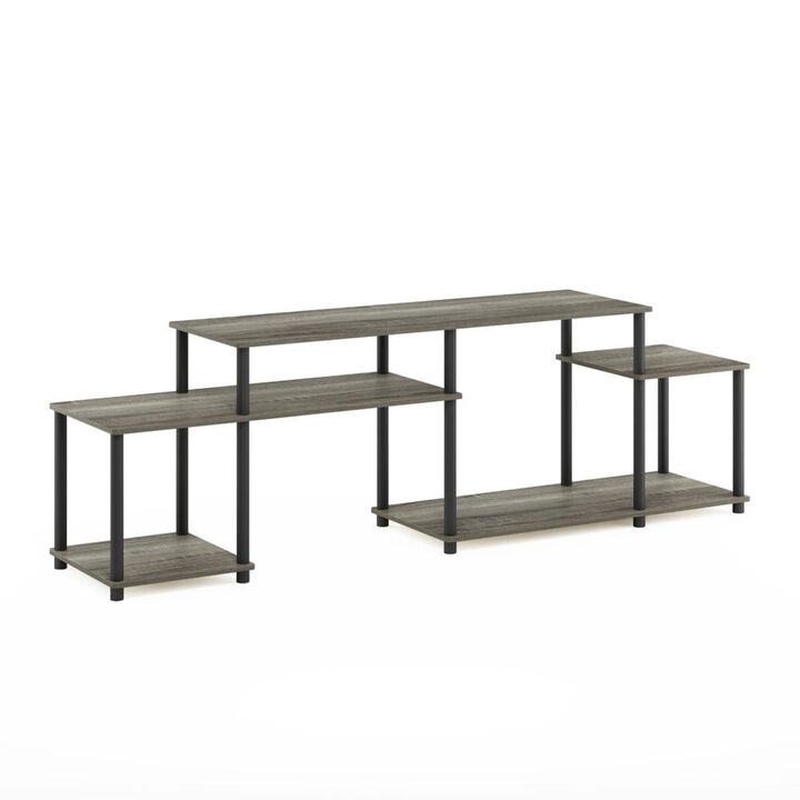 Furinno Furinno Turn-N-Tube Handel TV Stand for TV up to 55 Inch, French Oak Grey/Black