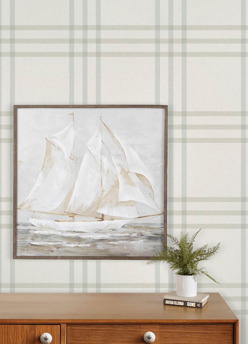 Fletcher Aqua Plaid Wallpaper (Double Roll) image number 5