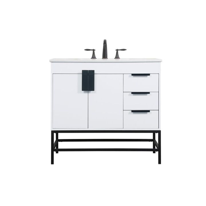 Elegant Kitchen and Bath 36 inch Single bathroom vanity in white