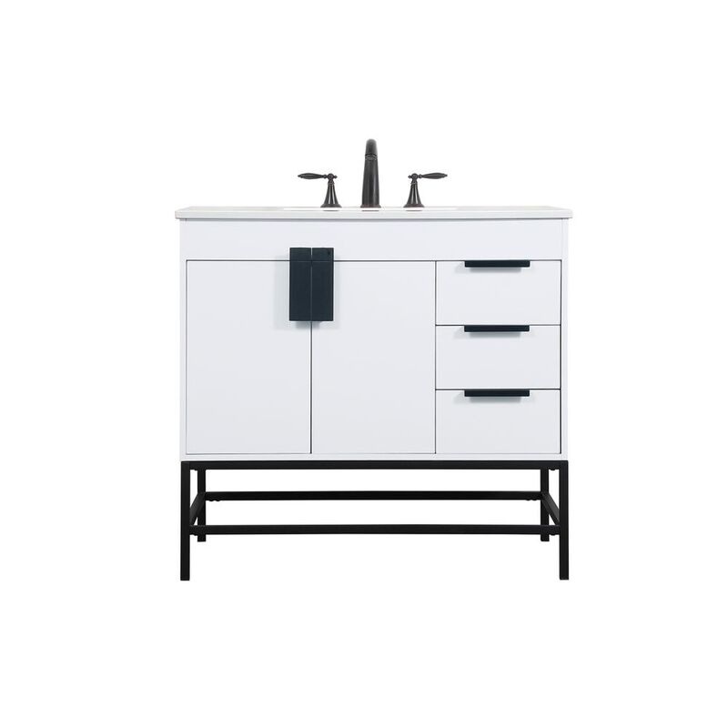 Elegant Kitchen and Bath 36 inch Single bathroom vanity in white