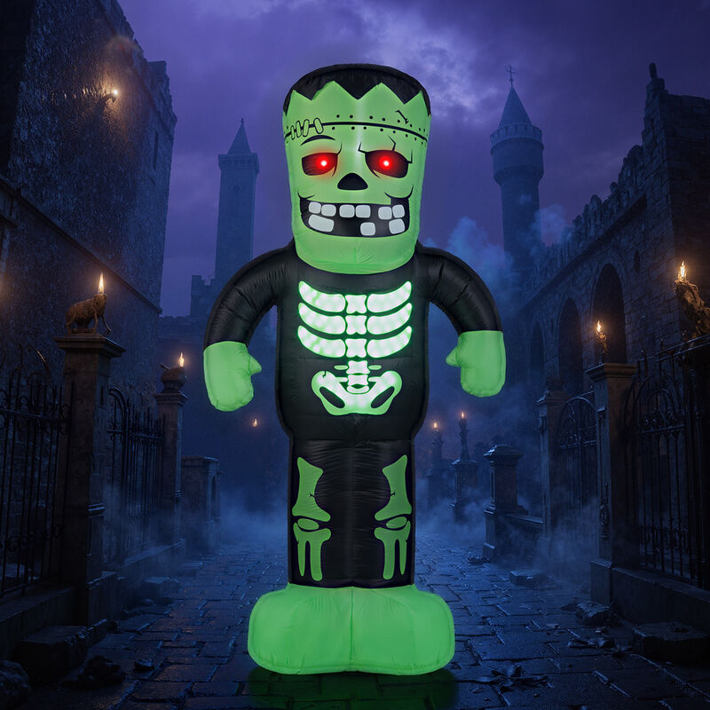Blow Up 8.4 ft Frankenstein Halloween Inflatable Decoration for Outdoors-Green image number 4