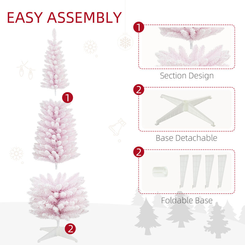 BreeBe 7FT Decorated Artificial Christmas Tree with Realistic Branches image number 5