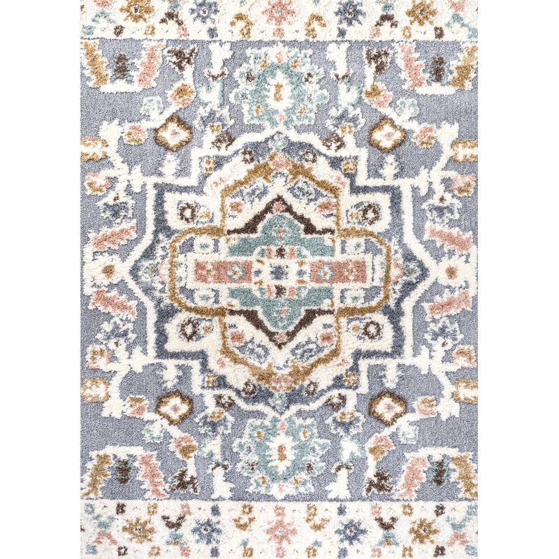 Aziza Persian Medallion High-Low Area Rug