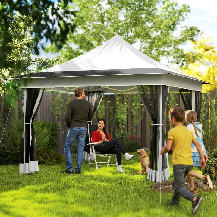 Hivvago 12x12 Pop Up Canopy Tent with Mesh