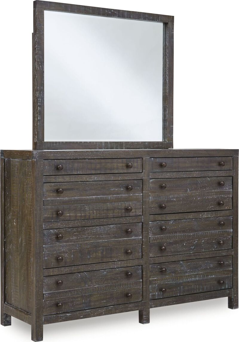 Townsend Solid Wood Eight Drawer Dresser in Gunmetal