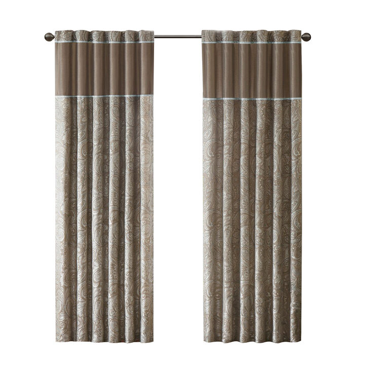 Gracie Mills Thornton Jacquard Curtain Panel Pair - 50x108"
