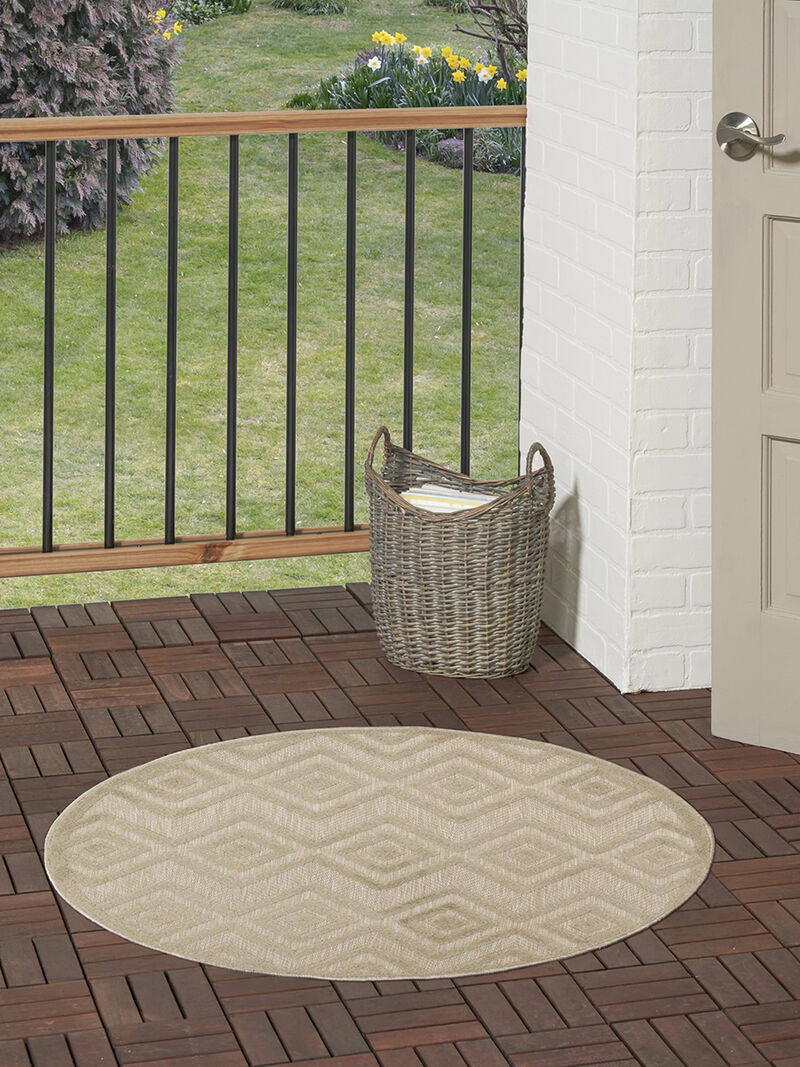 Versatile NRV01 Cream 4' x Round Rug image number 7