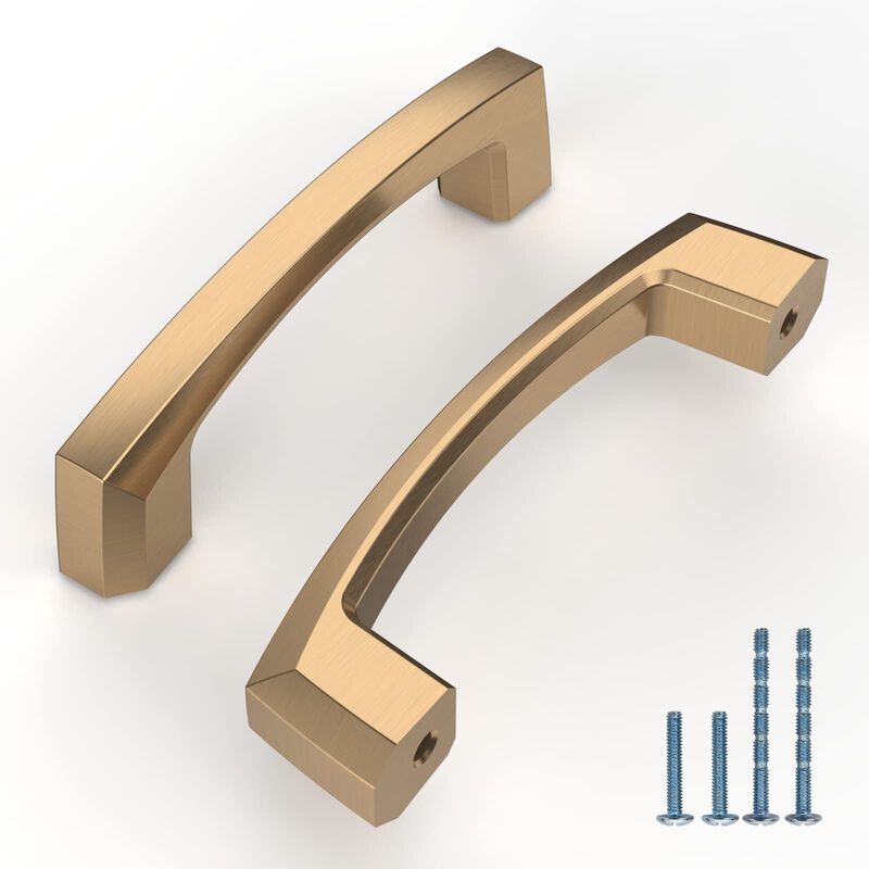 KNOKLOCK 10 Pack 3 Inch(76mm) Kitchen Cabinet Handles Champagne Bronze Cabinet Pulls Kitchen Cabinet Hardware Gold Drawer Pulls