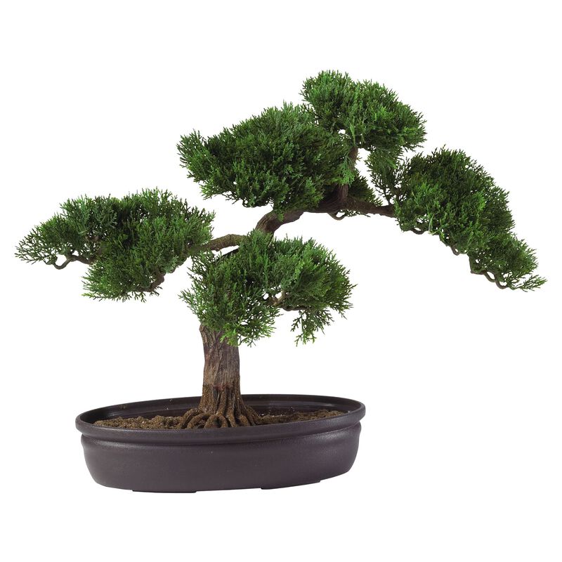 Hivvago Cedar Bonsai 16 Inches Silk Plant