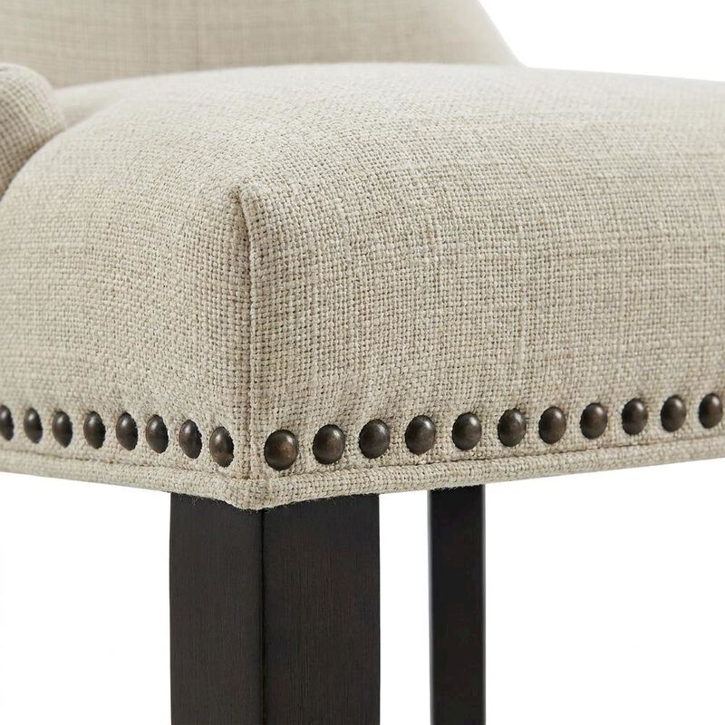 Fabric Upholstered Parsons Dining Side Chairs, Beige, Set of 2 image number 7