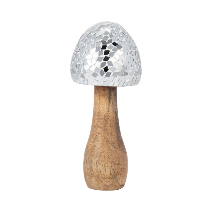 Wood 8" Mosaic Mushroom