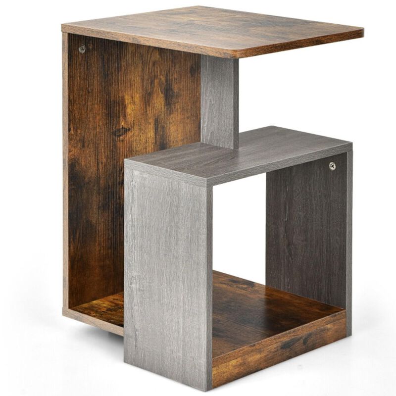 Hivvago 3-Tier End Table with Open Storage Shelf for Living Room Bedroom