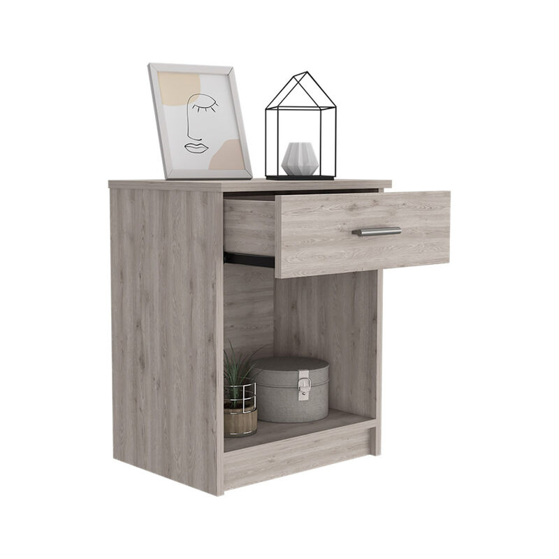 Streamdale Eco Nightstand, Superior Top, One Drawer, Lower Shelf - Light Gray image number 8
