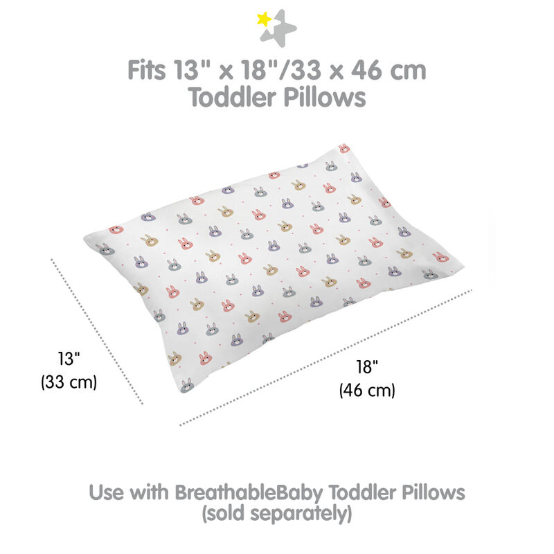 BreathableBaby Cotton Percale Pillowcase, For 13" x 18" Toddler Pillow, (2-Pack)