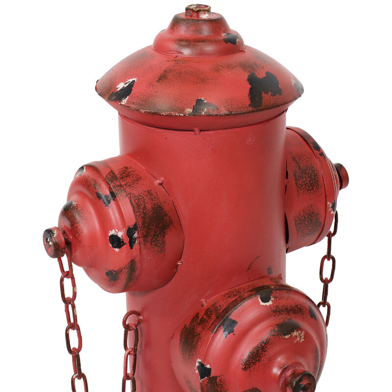 Sunnydaze Fire Hydrant Metal Outdoor Statue - 21 in