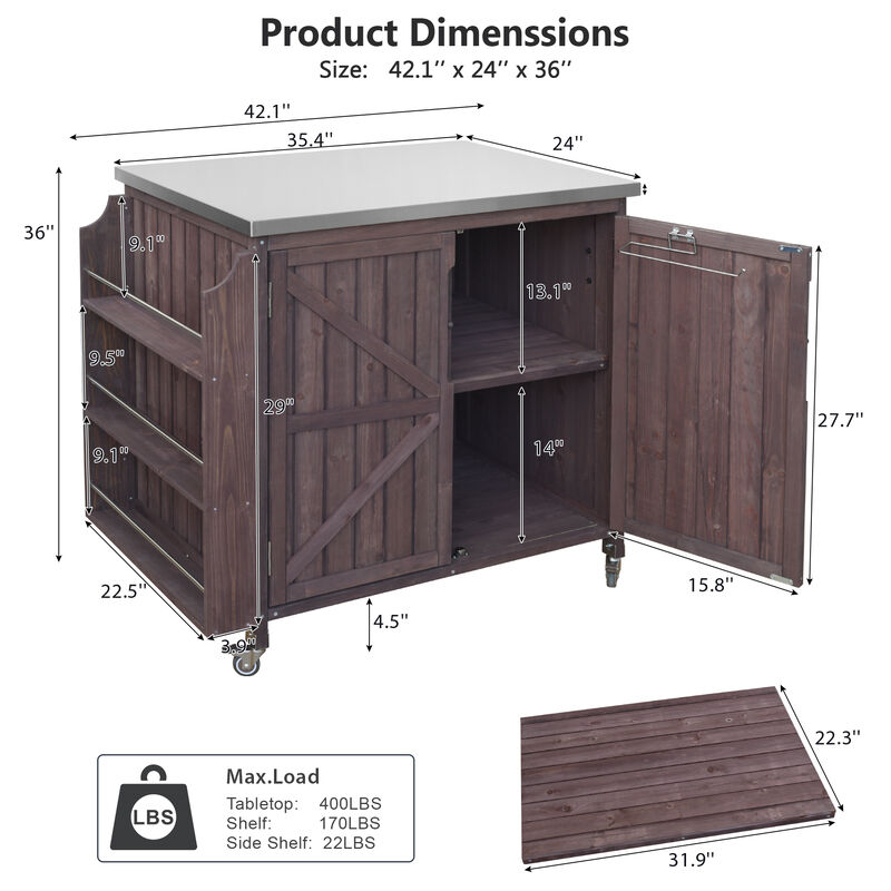 TATEUS Outdoor Bar Cart image number 6