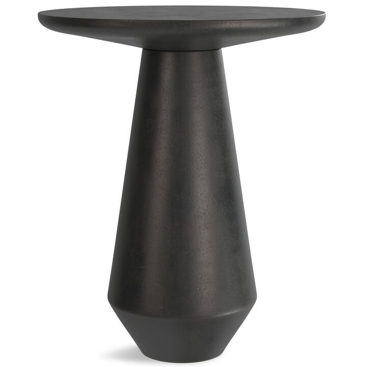 Gloria Contemporary 16 inch Wide Cast Aluminum Side Table in Graphite, Fully Assembled