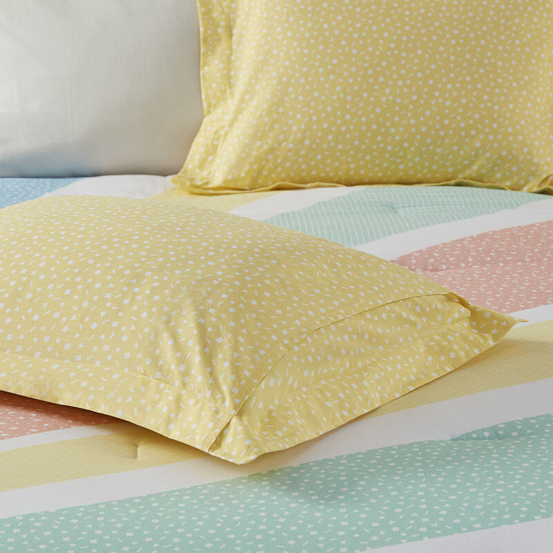 Gracie Mills Arianell Vibrant Rainbow Sunburst Reversible Cotton Comforter Set