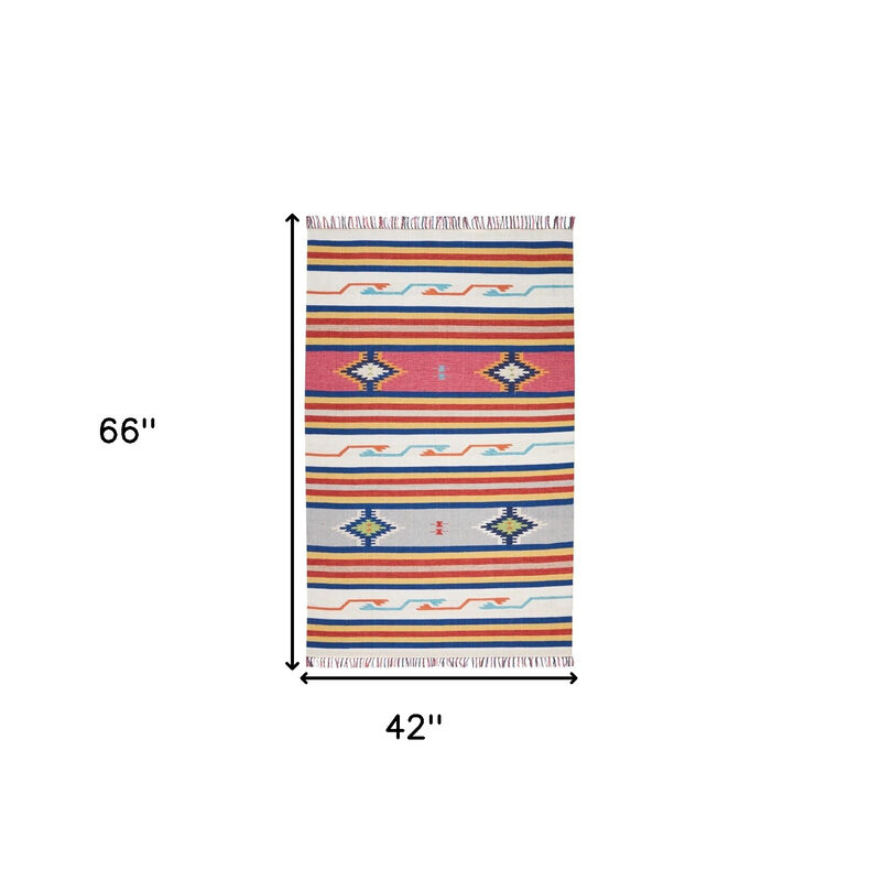HomeRoots Southwestern Handmade Area Rug With Fringe image number 2