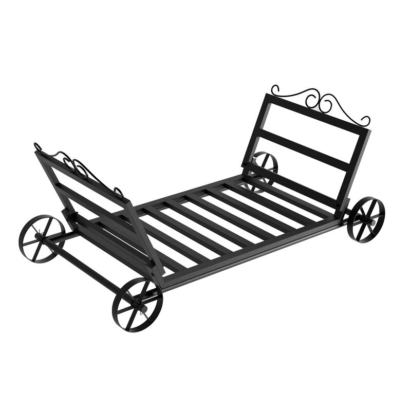 FUFU&GAGA Firewood and Package Holder Welded Steel Multifunctional Storage Rack with 154lbs Capacity 37.7"L x 21"W x 15.7"H