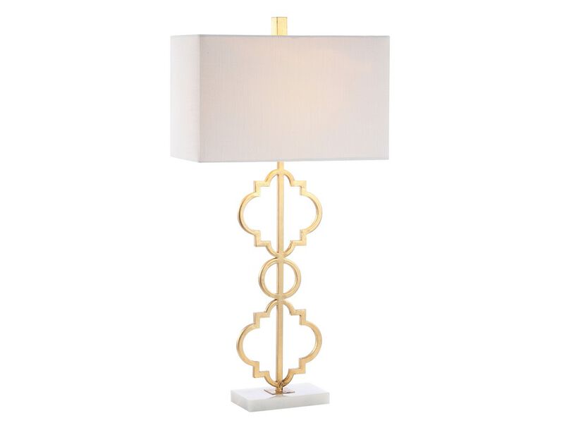 Selina Iron Ogee Trellis Modern LED Table Lamp