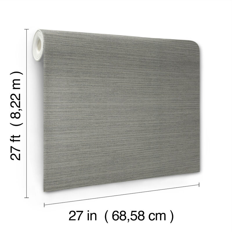 Amyra Silk Charcoal Wallpaper (Set of 2) image number 2