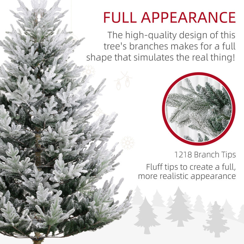 BreeBe 7.5FT Hinged Flocked Xmas Tree with Realistic Branch Tips image number 6