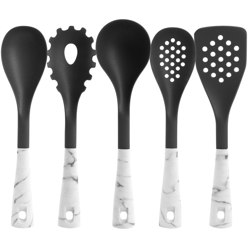 Oster 5 Piece Nylon Kitchen Tool Set in White Marble image number 1