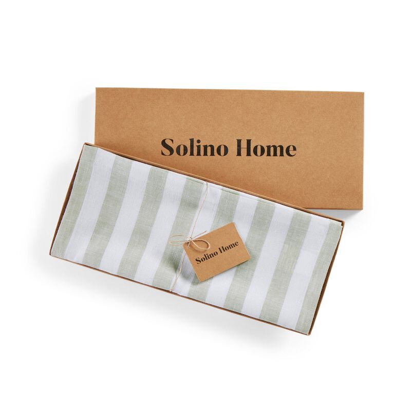 Solino Home 100% Pure Linen Table Runner - Sorrento Stripe