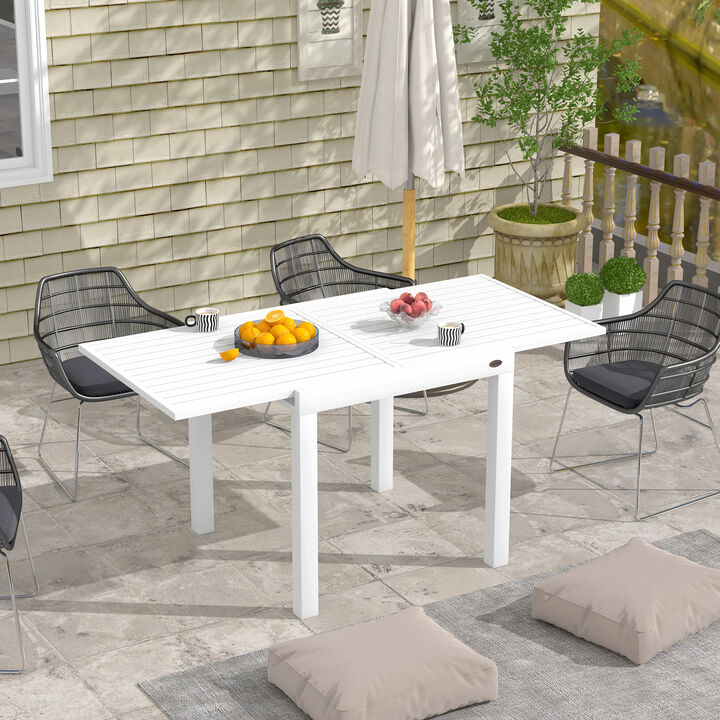 Extendable Patio Dining Table for 4-6 Outdoor Dining Table Gray