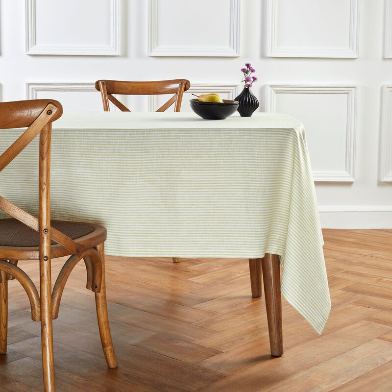Solino Home 100% Pure Linen Tablecloth - Narrow Stripe