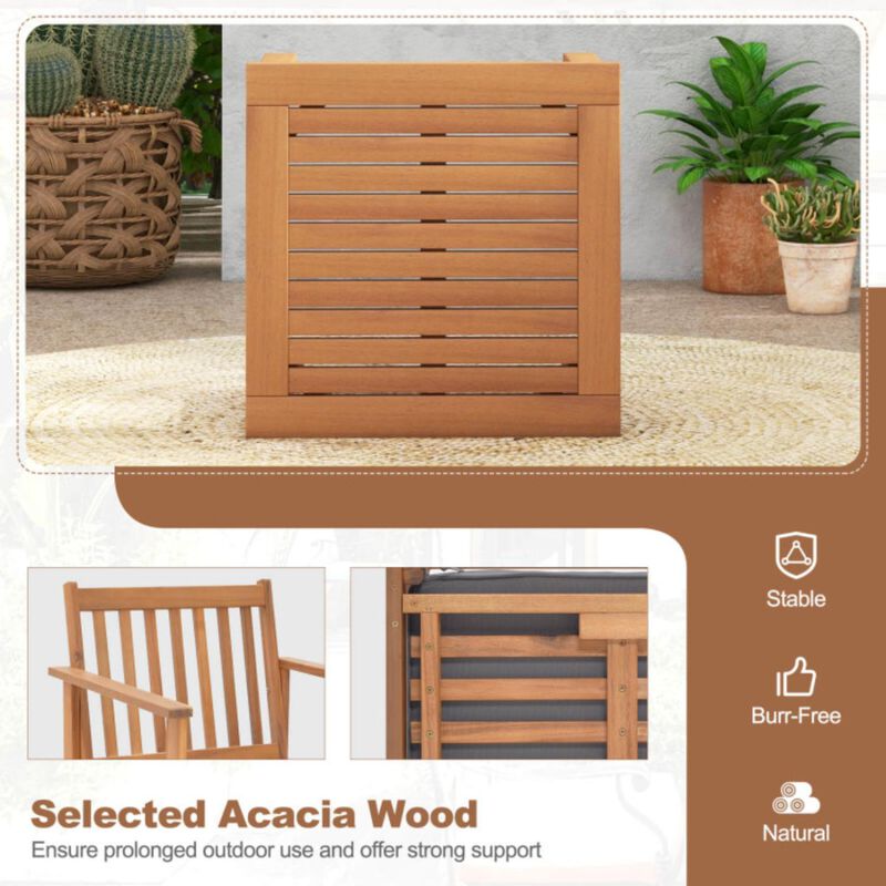 Hivvago 3 Pieces Patio Wood Furniture Set with soft Cushions for Porch