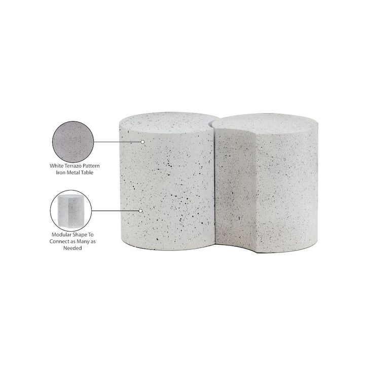 Meridian Furniture Dimple White End Table