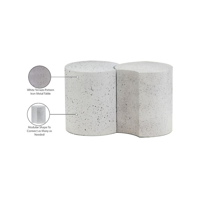 Meridian Furniture Dimple White End Table